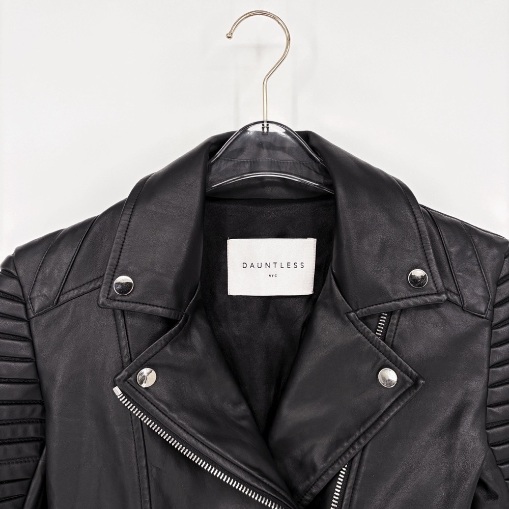 DAUNTLESS NYC | Vegan Leather Moto Biker Jacket in Black | S - Picture 6 of 14